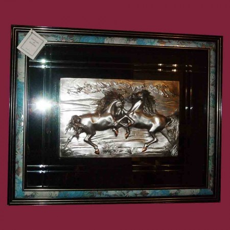 Vintage bas relief painting