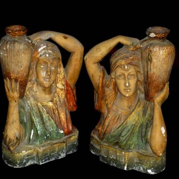 Paar oriëntalistische bustes uit het einde van de 19e eeuw