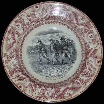 Decoratief bord slag van Napoleon Maastricht keramiekbedrijf