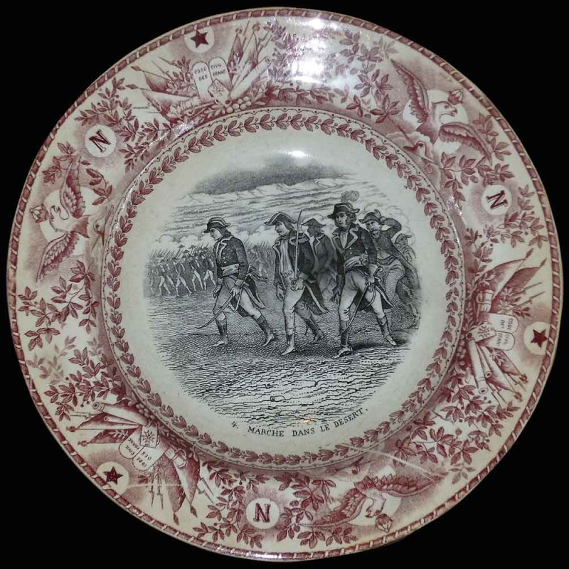 Decorative plate Battle of Napoleon Maastricht ceramic company