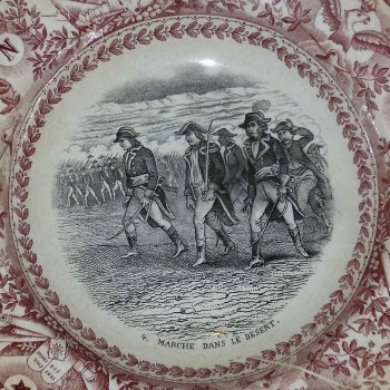 Decoratief bord slag van Napoleon Maastricht keramiekbedrijf