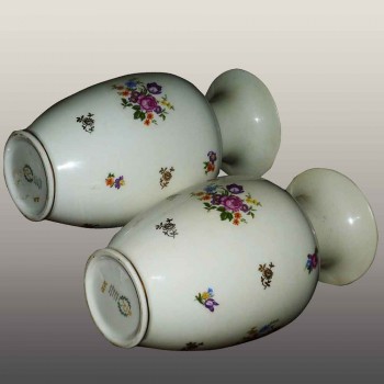 coppia di vasi in porcellana della repubblica democratica tedesca