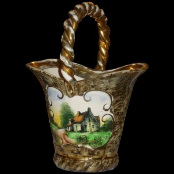 Belgian earthenware basket vase