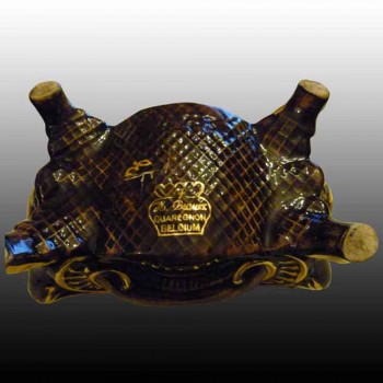 Bequet-Quaregnon-aardewerk bonbondoos-België-handbeschilderd en gehoogd met goud