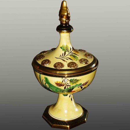 vintage orientalist style covered vase Becquet Quaregnon