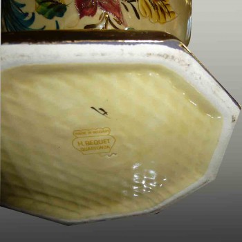 vaso coperto in stile vintage orientalista Becquet Quaregnon