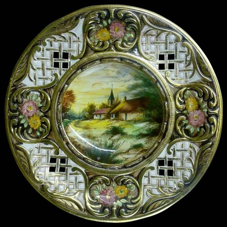 Belgian Art Deco earthenware decorative plate