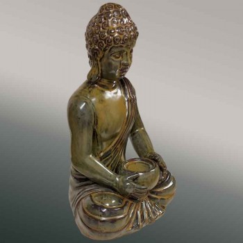 Buddha in enamelled terracotta 19th century
