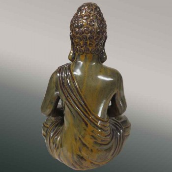 Boeddha in geëmailleerd terracotta 19e eeuw