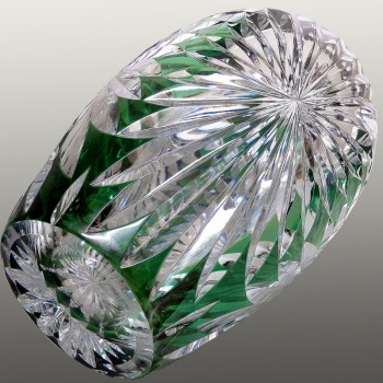 Vase en cristal vert val saint Lambert vintage